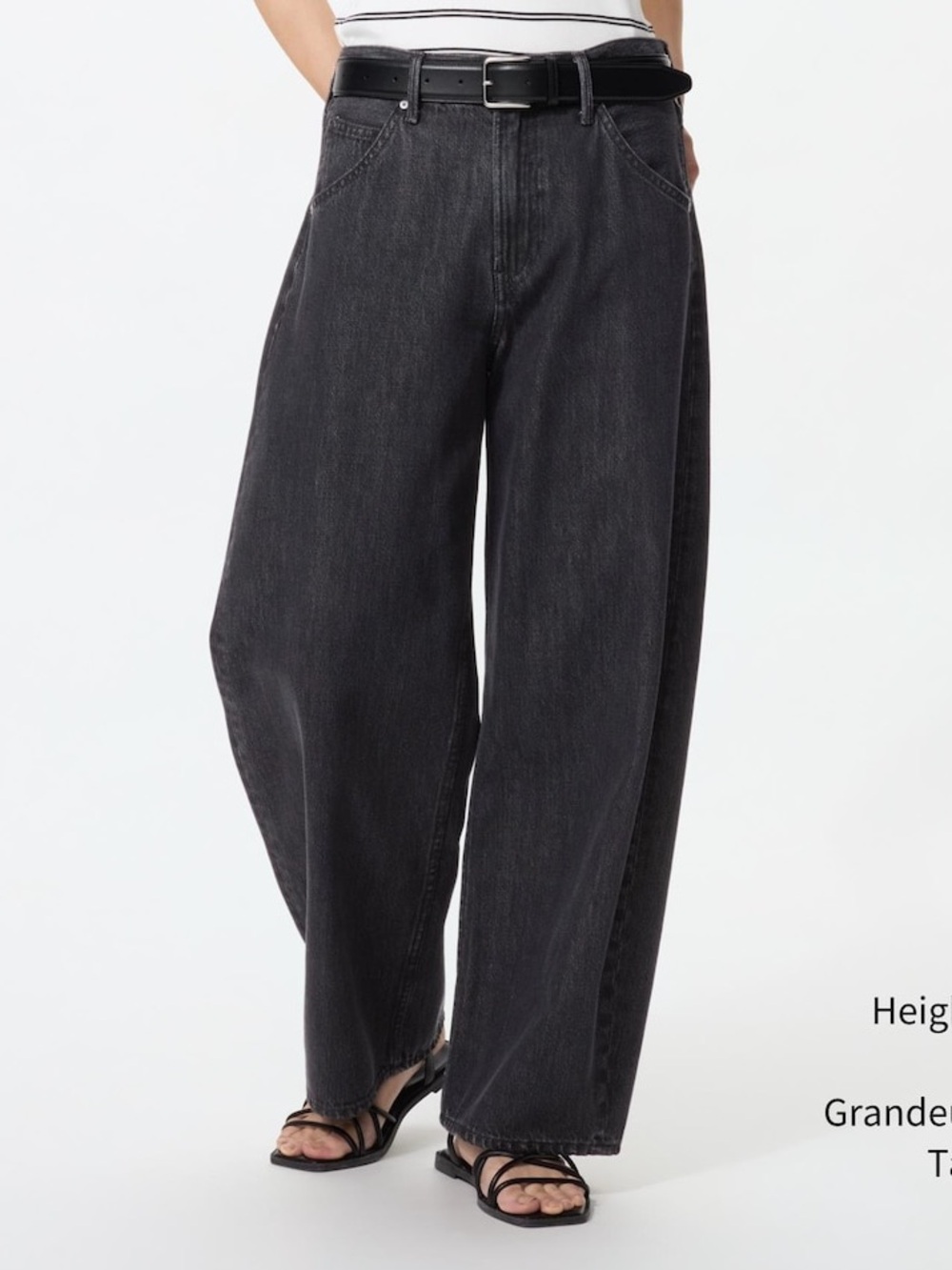 Uniqlo Dark Gray Barrel Jeans